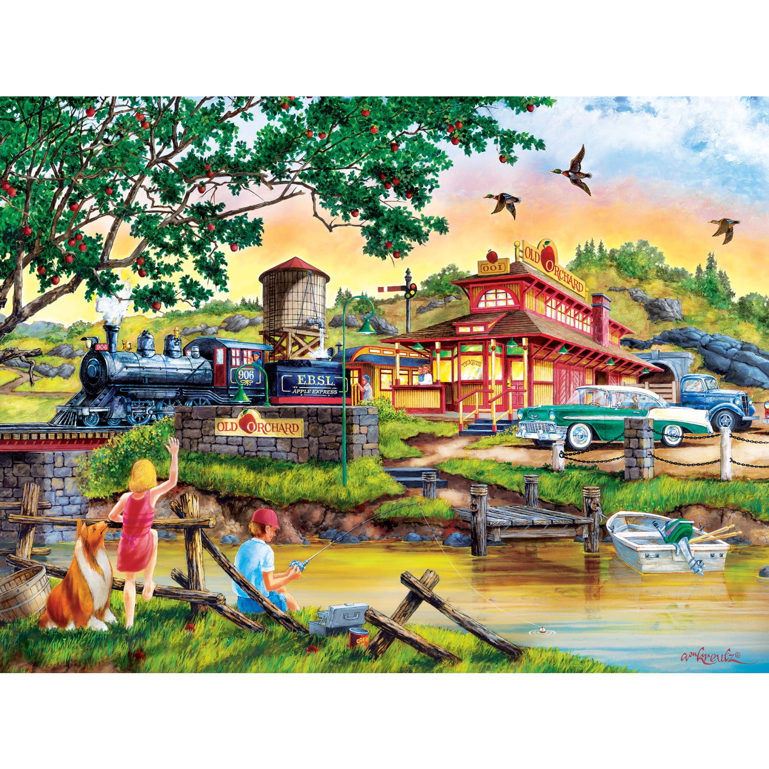 MasterPieces 500 Piece Jigsaw Puzzle for Adults - Apple Express - 15"x21"