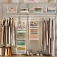 thumbnail image 4 of 5 Tier Hanging Closet Organizer,Closet Storage Wire Storage Basket Bins with 4 Hanging Hooks and 5 S Hooks,Wall Mounted/Hanging,for Living/Bathroom/Laundry Room/Kitchen,White, 4 of 9