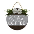 thumbnail image 2 of Eveokoki But First Coffee Sign Rustic Wood Coffee Sign Farmhouse Coffee Bar Wall Decor Wood Plaque Hanging Sign for Home Housewarming Coffee Bar Coffee Station, 11x11 Inch, 2 of 5
