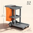 thumbnail image 3 of HOMCOM Commercial Janitorial Cart, Professional Cleaning Trolley, Grey, 3 of 10