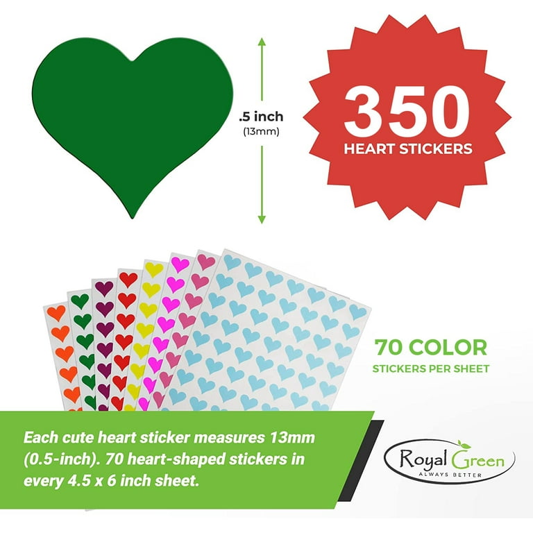 500Pcs 1.5 inch Heart Stickers for Envelopes Invitations, Clear Heart