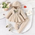 thumbnail image 3 of HCNTES 1T 2T 3T Child Girl Fall Winter Clothes Little Kids Long Sleeve Butterfly Embroidery Hooded Sweatshirt Shirt Elastic Waist Pants 2PCS Matching Sets Kid Princess Outfits, 3 of 7