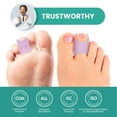thumbnail image 5 of Welnove Hammertoe Corrector - 6 Pack Toe Splints - Soft Gel Toe Straighteners - Realign Bent, Curled, Crooked, Claw, Hammer Toes - Toe Corrector for Men and Women, 3 Different Sizes (lavender), 5 of 7