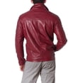 thumbnail image 2 of Mens Leather Jacket Slim Fit Biker Motorcycle Genuine Lambskin Jacket Coat A678, 2 of 3