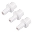 thumbnail image 1 of Unique Bargains 12mm Barb x 20mm Spigot Straight PVC Pipe Fitting Adapter White 3 Count, 1 of 5