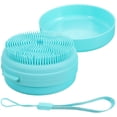 thumbnail image 1 of Cepillo de baño de silicona con cabezal, cepillo exfoliante, jabonera, cepillo de ducha, exfoliante de baño portátil, 1 of 8