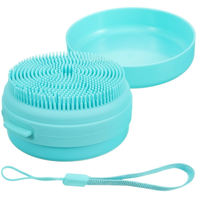 Cepillo de baño de silicona con cabezal, cepillo exfoliante, jabonera, cepillo de ducha, exfoliante de baño portátil