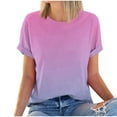 thumbnail image 5 of Elainilye Fashion Blouse for Women Short Sleeve Graphic Prints Casual Tops Pullover Top Blouse T-Shirt,Pink, 5 of 5