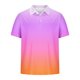 thumbnail image 3 of Camisetas de Manga Corta de los Hombres Casual Gradiente Solapa Botón Arriba Camiseta, Top Ligero para el Hogar, Uso Diario Y Cómodo, 3 of 5