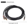 thumbnail image 2 of Cable Uxcell de 3.5mm a 2 RCA Adaptador de Jack Auxiliar de Audio Macho a Macho HiFi 16ft para Altavoz de Teléfono, 2 of 6