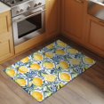 thumbnail image 2 of 2x3 Ft Entryway Area Rug, Lemon Fruit Kitchen Rug Runner Washable Floor Mat, Spring Plants Abstract Blue Leaves Non Slip Indoor Door Mat Throw Carpet for Bathroom Living Room Bedroom, 2 of 8