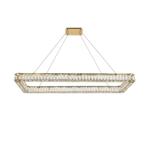 Monroe 50 inch LED single rectangle pendant in gold