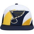 thumbnail image 2 of Men's Mitchell & Ness White/Navy St. Louis Blues Vintage Sharktooth Snapback Hat, 2 of 5