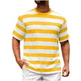 thumbnail image 2 of Taqqpue Men's&nbsp;Short&nbsp;Sleeve&nbsp;Shirts Cotton&nbsp;Crew&nbsp;Neck&nbsp;Striped&nbsp;Tee&nbsp;Basic&nbsp;Casual&nbsp;Athletic&nbsp;Top&nbsp;Loose&nbsp;Fit&nbsp;Summer&nbsp;T&nbsp;Shirts, 2 of 5