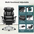 thumbnail image 4 of edx Executive Home Office Desk Chair, Ergonomic Big Tall High Back with Footrest & Lumbar Support, Reclining Comfy PU Leather Computer Gaming Chair with Swivel Wheels, Height Adjustable, Black, 4 of 9