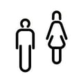 thumbnail image 1 of Hommes Femmes Toilettes Signe Rétro Acrylique Salle de Bain Signe WC Autocollants Toilettes Symbole Signe un Noir, 1 of 9
