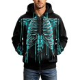 thumbnail image 6 of XDZJLR Mens Halloween Zip Up Hoodies Skeleton Graphic Casual Long Sleeve Jacket Fall Winter Big And Tall Mens Hooded Sweatshirts, 6 of 6