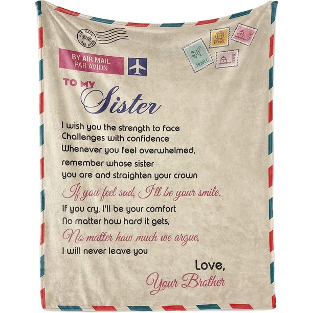 LHSHID Personalized to My Sister Blanket. Soft Throw Blanket for Christmas Birthday Graduation Thanksgiving & Christmas Gift 40"x50"
