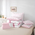 thumbnail image 5 of Manfei Cute Bowknot Bedding Sets Twin Size,Girls Ribbon Bow Comforter Sets with Sheets,Pink White Bed in a Bag Twin Size For Girl,Breathable Bedroom Decor Reversible,7-Piece, 5 of 7