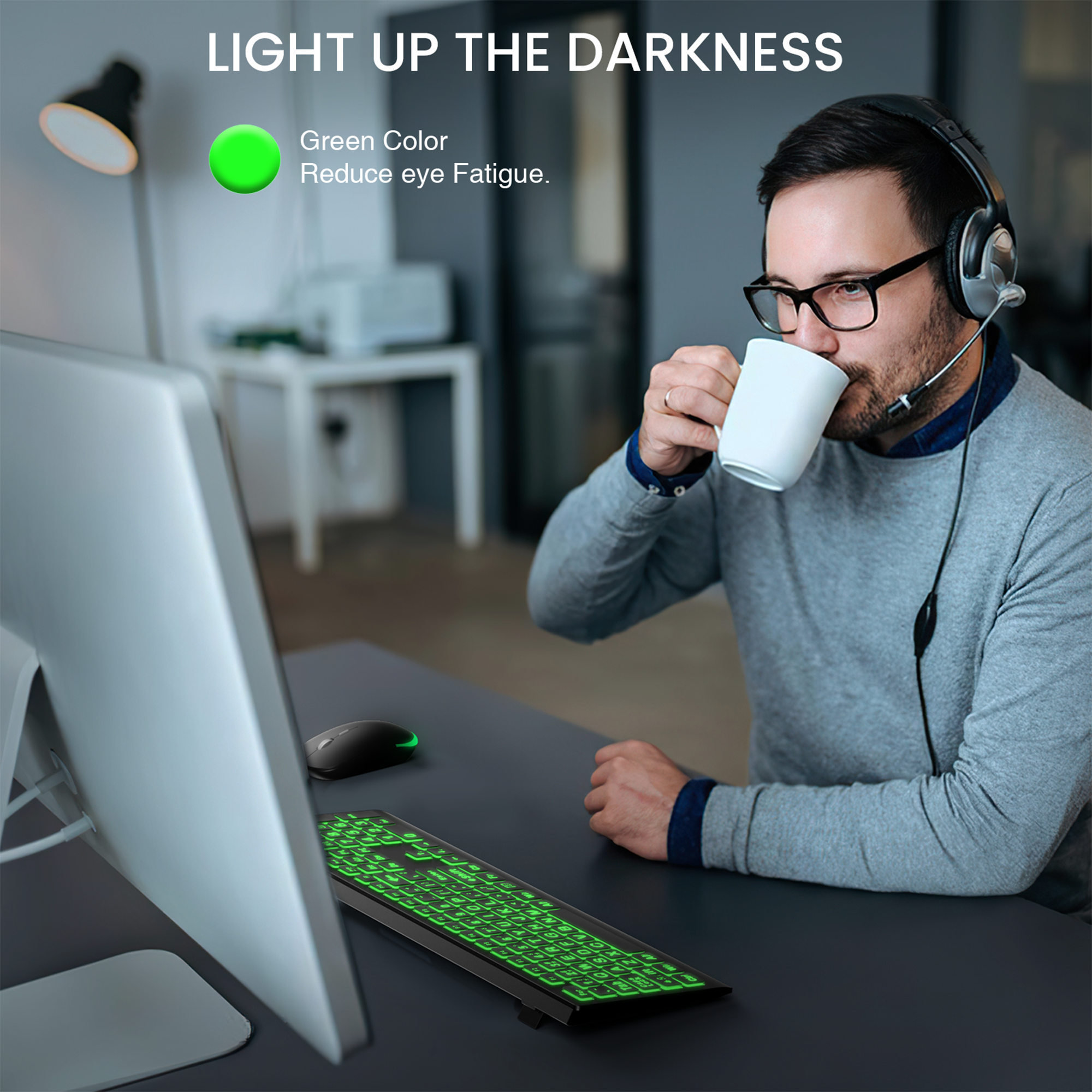 Wagpak Large Print Backlit Keyboard, Wired photo 2