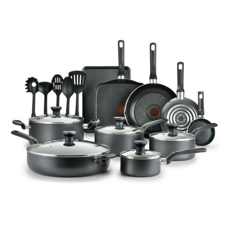 T-fal Easy Care Nonstick Cookware, 20 Piece Set, Grey, Dishwasher Safe