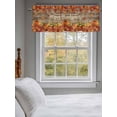 thumbnail image 3 of Pumpkin Happy Thanksgiving Valances for Windows Fall Maple Leaf Brown Wood Kitchen Valance Curtain Rod Pocket Small Curtains for Cafe Bathroom Laundry Basement 60" x 18", 3 of 8