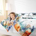thumbnail image 3 of Homewish Cute French Bulldog Full Size Comforter Sets,Seaweed Seashell Bedding Comforter Set,Reversible,3 Pieces,1 Comforter and 2 Pillowcases, 3 of 7