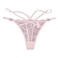 thumbnail image 5 of Gibobby Panty sexy Ajuste Tangas de encaje sin costuras para mujer, Tanga de encaje, lencería Sexy, bragas de cintura , transpirable, correa fina, bragas sin costuras(Rosa， S), 5 of 5