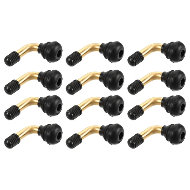 Unique Bargains 12pcs Car PVR70 Tubeless Tire Valve Stem Universal for Cars RV Bicycles Motorcycles Trailers Gold Tone