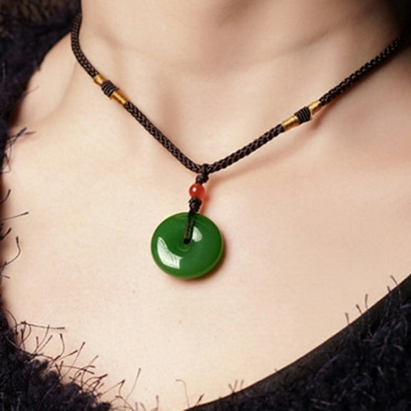 AYYUFE Chinese Jade Yongshan Culture Safety Buckle Pendant Necklace