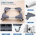 thumbnail image 6 of Appliance Dolly Cart with 4 Locking Twin Wheels, Mini Fridge Stand with Wheels, Adjustable Washing Machine Stand, Mobile Roller Base 16 to 24-3/8 in, 400 lb Capacity for Dryer & Refrigerator, 6 of 7