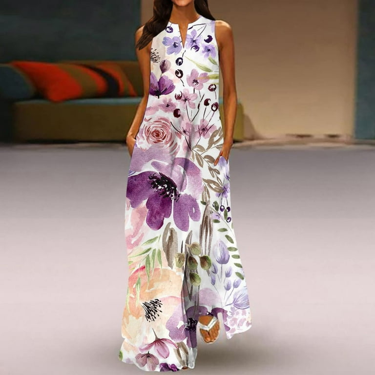 2022 Women Floral Print Boho Long Dresses Sexy Summer Maxi Beach Tunic Dress 2022 Women Floral Print Boho Long Dresses Sexy Summer Maxi Beach Tunic Dress