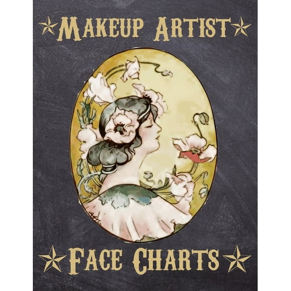 Makeup Artist Face Charts : Makeup cards to paint the face directly on paper with real make-up - Ideal for: professional make-up artists, vloggers and cosplay influencers - 150 cards - Size 8,5x11 (Paperback)