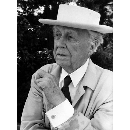 - Frank Lloyd Wright wearing a boater Photo Print