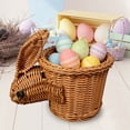 thumbnail image 6 of Beautynvta Easter Bunny Basket, Rattan Weaving Rabbit Shaped Storage Basket, Plastic Small Bunny Basket, Multifunctional Fruit and Snack Organizer Basket, Easter Decorations, 6 of 9