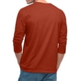 thumbnail image 4 of CIENVNSTG Men's Solid Color 3/4 Sleeve Tees-Classic Crew Neck Loose Fit Baseball T-Shirts Red 3XL, 4 of 7