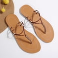thumbnail image 4 of Caywon Women Flat Sandals, Beaded Toe Ring Walking, Braided Summer Slip On Dressy, Comfortable Ladies Shoes Sandalias Planas Mujer, 4 of 9