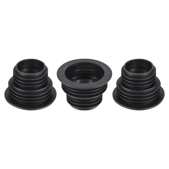 Uxcell Drain Pipe Seal Hose Silicone Plug Sewer Sealing Ring Connector, Black 3 Pack