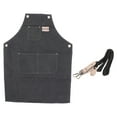 thumbnail image 2 of Adjustable Cross Back Cotton Canvas Apron with Pockets, Suitable for Kitchen Cooking, Nail Salon, Hair Salon, 2 of 7