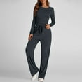 thumbnail image 3 of Fanxing Sweatsuits 2pcs Sets Womens Hop Hop 2 Piece Sets Women's Fall Y2K Outfits Tracksuits Cropped Tops with Wide Leg Pants, 3 of 8