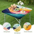 thumbnail image 4 of Colorful Tie Dye Mountain Pattern Square Fitted Tablecloth with Elastic Edge,Square Table Cover,Washable Elastic Table Cover for Home Kitchen Party Decor 34"x34", 4 of 6