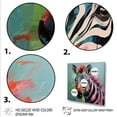 thumbnail image 3 of Designart "Boho Zebra in Pink and Green III" Animals Wall Art - Modern Pink Zebra Entryway Wall Art, 3 of 6