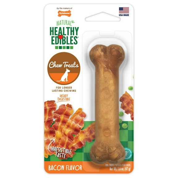 Nylabone Healthy Edibles Wholesome Dog Chews - Bacon Flavor, Regular (1 Pack)