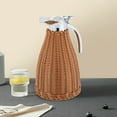 thumbnail image 3 of Stainless Steel Rattan Thermal Jug Retro Coffee Thermal Jug 0.4 Gal Large Capacity Double Walled Vacuum Insualted Jug Rattan Thermal Jug with Silicone Lid, 3 of 12