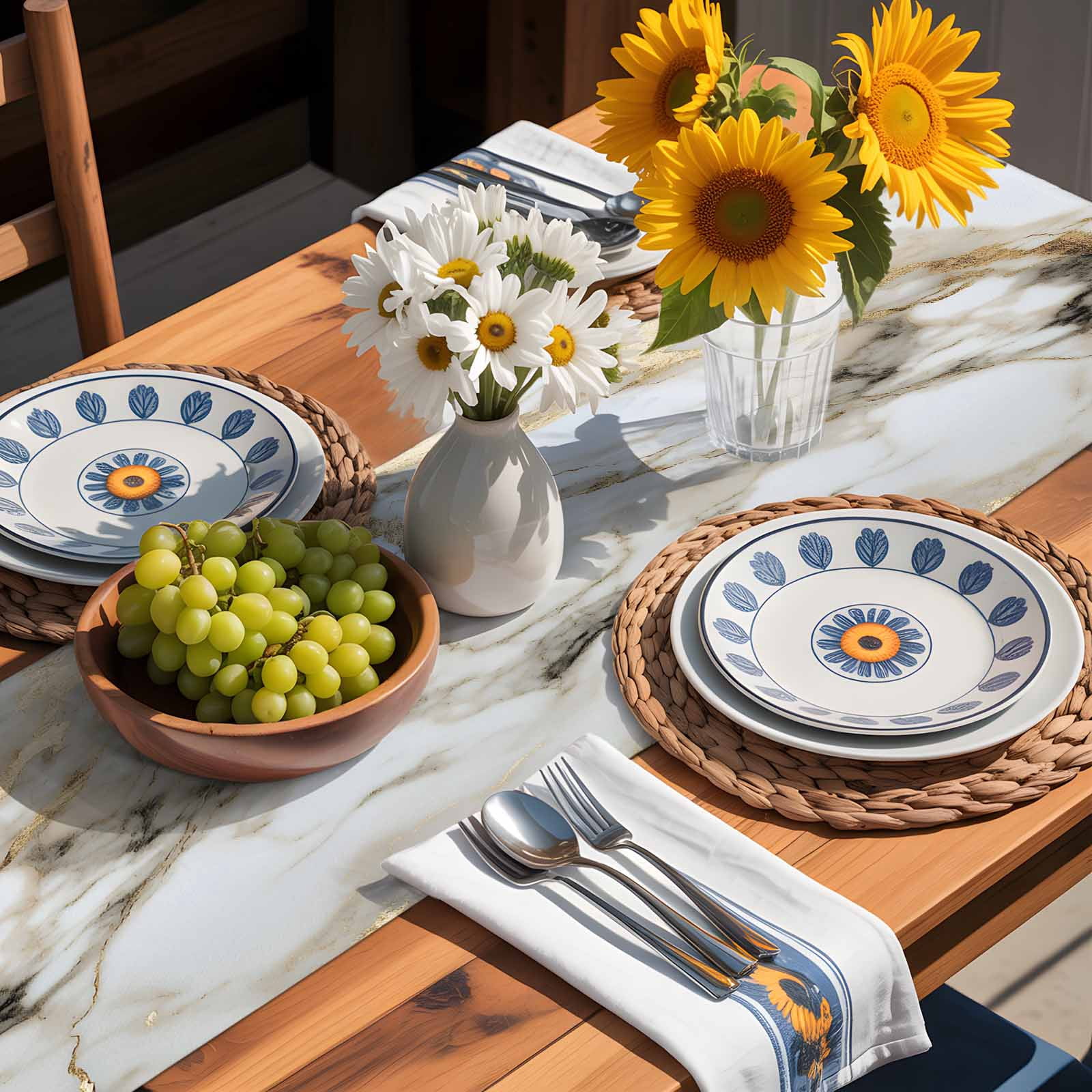 Abstract Natural Art Marble Pattern Table Runner 90 Inches Long, Stone Texture Gpld Stripe Table Runners Tabletop Scarf Kitchen Dining Tables Decoration for Home Party Indoor Outdoor