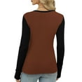 thumbnail image 6 of Women Shirt, 2026 New Contrasting Color Pit Stripe Knitted Round Neck Long Sleeve Base Shirt with Thumb Button, Made of Soft Polyester, Fashionable for Leisure and Daily., 6 of 7