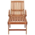 thumbnail image 3 of vidaXL Sun Lounger with Grey Cushion Solid Teak Wood, 3 of 5