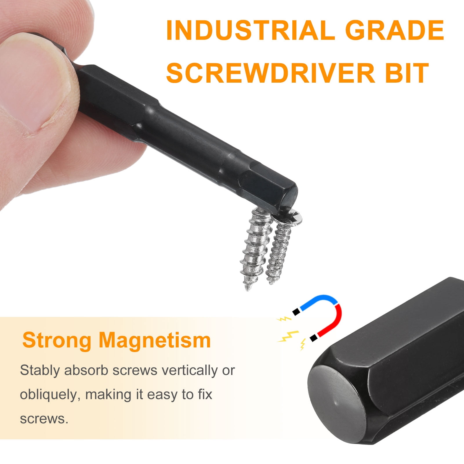 Uxcell 15pcs Hex Head Wrench Drill Bit 10mm(H10) Metric 1/4" Hex Shank 2"(50mm) Length S3 Steel Magnetic Impact Drivers Screwdriver Bit Industrial Grade Hexagon Electric Drill Bits