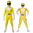 thumbnail image 2 of Guvpev Yellow Ranger Costume, Halloween Cosplay Dress Up Outfit, 3D Spandex Superhero Bodysuit Jumpsuit for Halloween Party Cosplay & Fancy Dress Up, 2 of 11