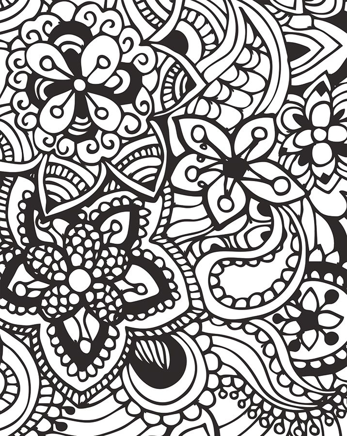 Black & White Mendi Doodle Coloring Journal - Walmart.com